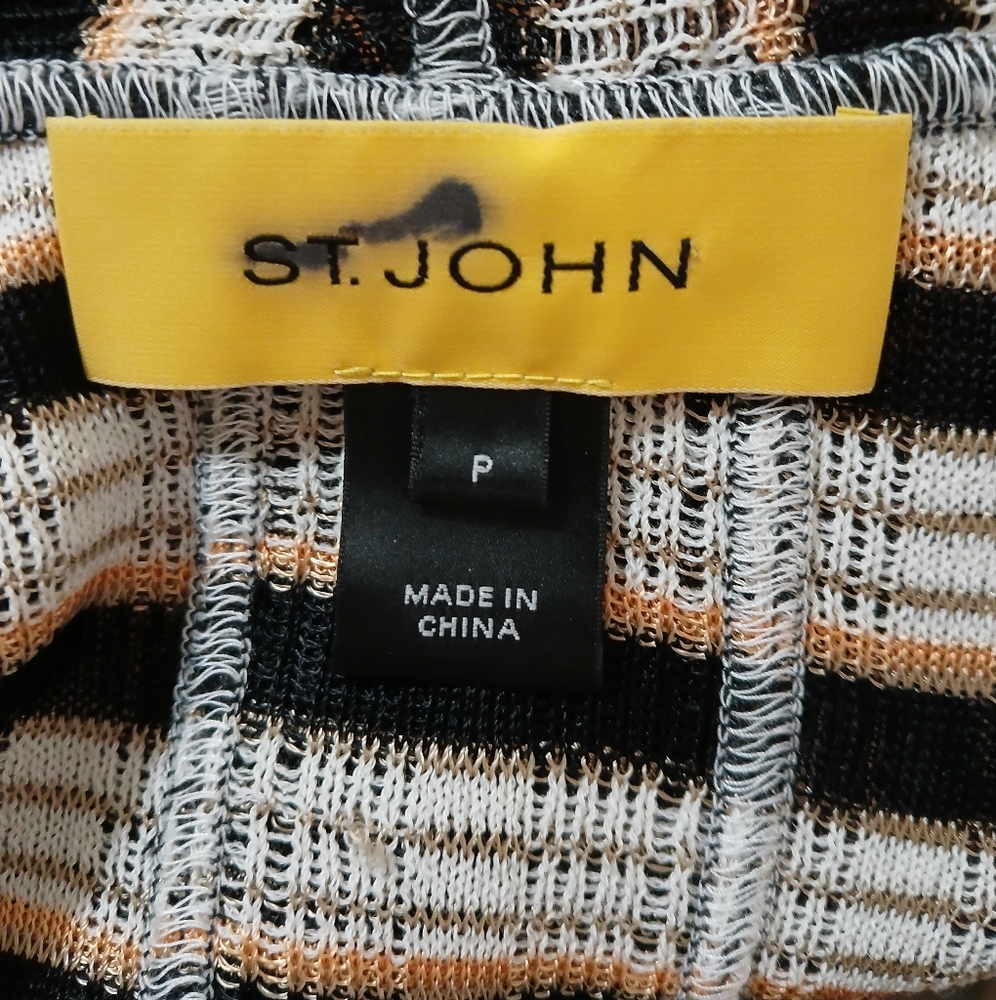 St. John Striped Open Front Cardigan. - Picture 3 of 15